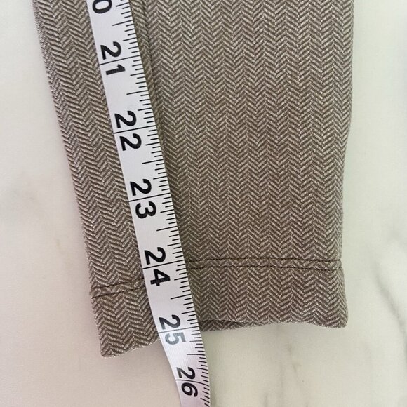 Athleta Delancy Herringbone Tight Leggings Size S Beige Pockets Athletic Preppy - Picture 9 of 10